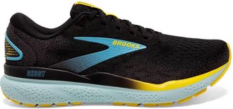 Brooks Mens Ghost 16 Running Shoes In Black/forged Iron/blue