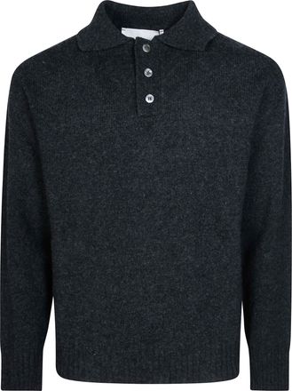 Amaranto Charcoal Knit Polo Shirt