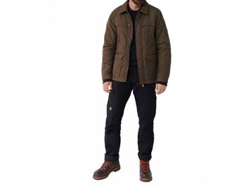 Fj&auml;llr&auml;ven Ovik Wool Padded Jacket In Dark Olive