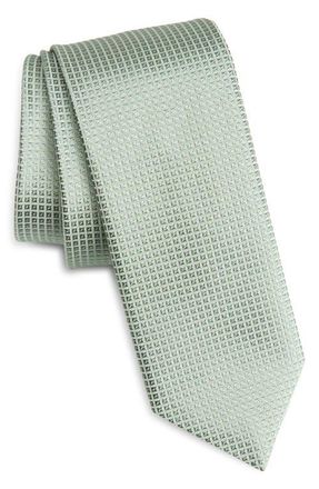 BOSS Silk Blend Jacquard Tie in Open Green at Nordstrom