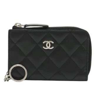 Chanel Pre-owned Wallets, female, Black, Size: ONE SIZE Pre-owned Matelasse Lambskin Coin Case