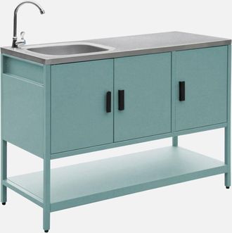 Sweeek Cocina Exterior De Acero Con Lavabo, 120cm