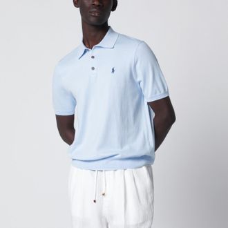 Polo Ralph Lauren Light blue cotton knit polo shirt