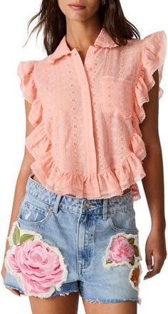 Steve Madden Adeline Top in Apricot Gelato at Nordstrom, Size X-Small