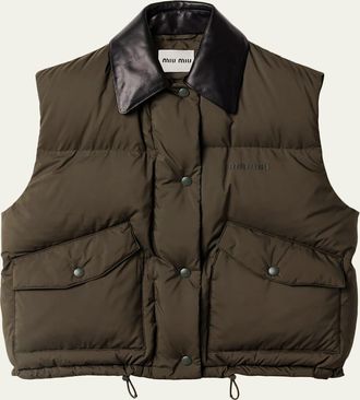 Miu Miu Leather Collar Padded Vest
