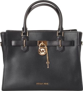 Michael Kors Hamilton Medium leren satchel - Dames - Handtassen - Zwart - ONE Size - Leer - Tassen