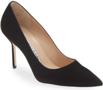 Manolo Blahnik BB Pointed Toe Pump in Black at Nordstrom, Size 10.5Us