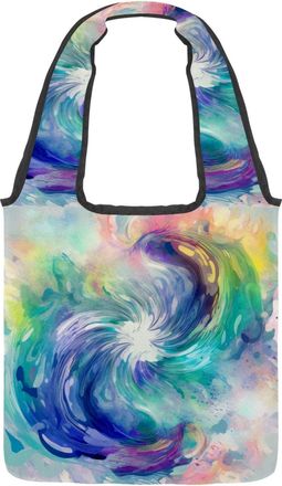 Generic Artistic Abstract Mysterious Swirls Reversible Canvas Shoulder Tote - Double-Sided Print, 12oz Cotton, 27cm Drop, Fold-Flat Bag for Travel, Shopping, 