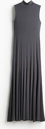 H&M Langes Kleid mit Turtleneck - Grau