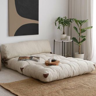 Dmora Sof&aacute; Cama 2 Plazas Surigae, Almancenador, Reclinable, Asientos 2, 120x75 Cm Blanco Crema