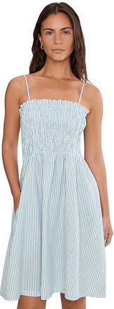 Seafolly Beach Edit Beach Club Shirred Mini Dress Womens Swimwear Powder Blue : LG, Linen/Viscose