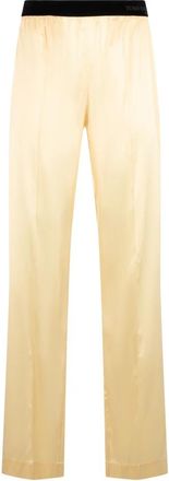 Tom Ford Stretch Satijnen Broek - Dames - Straight fit broeken - Geel - M - Satijn - Broeken