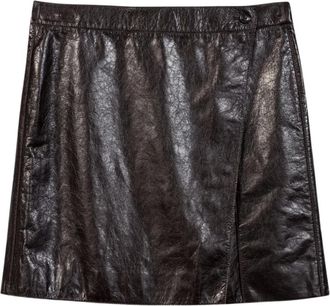 Luisa Cerano Lams Nappa Minirok - Dames - Leren & Su&egrave;de rokken - Bruin - XS - Leer - Rokken