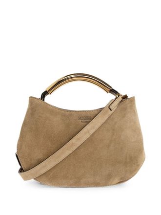 Moschino Brown Silk And Nylon Bag With Structured Gold-Tone Handle