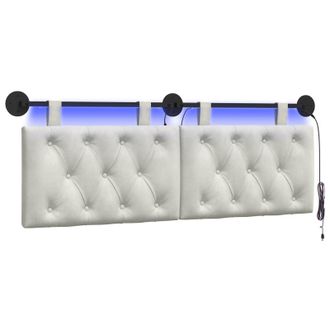 vidaXL Cabecero Colgante Crema Terciopelo Vidaxl