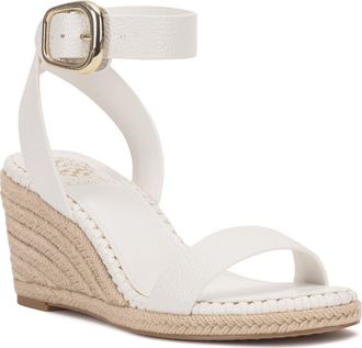 Vince Camuto Fainel Espadrille Ankle Strap Platform Wedge Sandal in Bianco at Nordstrom, Size 5.5