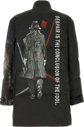 Yohji Yamamoto Mens Padded Down Jacket Black Polyester
