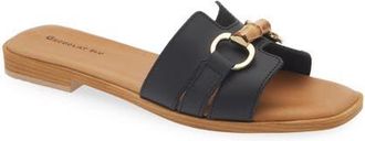 Chocolat Blu Baz Slide Sandal in Black Leather at Nordstrom, Size 8-8.5Us