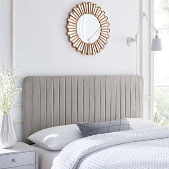 Casa Aurora Silver Plush Single 26 inch Strutted Headboard