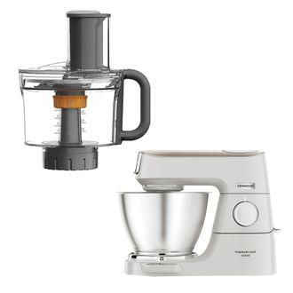 DeLonghi 5L Chef Baker Stand Mixer White & Food Processor Attachment