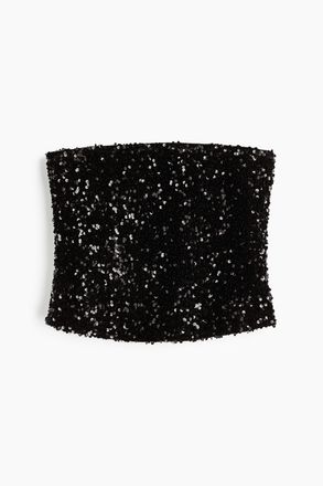 H&M Bandeau-Top mit Pailletten - Schwarz