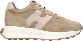 Hogan H641 Allacciato H Patch - Heren - Sneakers - Beige - 39 EU - Su&egrave;de - Schoenen