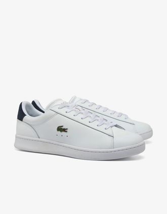 Lacoste Mens Lacoste Carnaby Leather Mens Trainers - White/Navy 042 - Size: 11