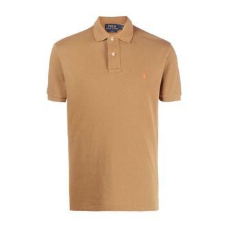 Polo Ralph Lauren Short Sleeve Knit Polo Shirt - male - Polo Ralph Lauren - Polo Shirts - Brown - S - Tops