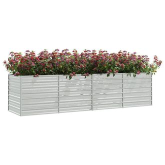 Berkfield Home Garden Raised Bed 320x80x77 cm Galvanized Steel Silver | Size: 320 x 80 x 77 cm