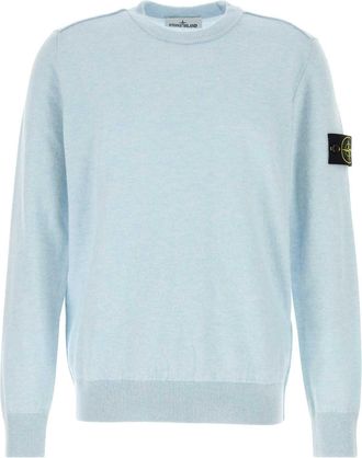 Stone Island Light Blue Wool Sweater