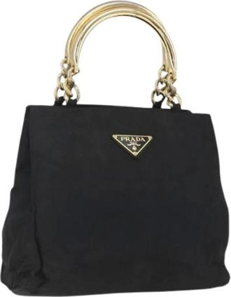 Prada Pre-owned Handbags, female, Black, Size: ONE SIZE Pre-owned Nylon Handbag