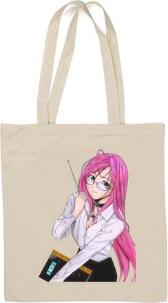 Generic Hot anime vampire babe pink hair Natural Cotton Tote Bag White