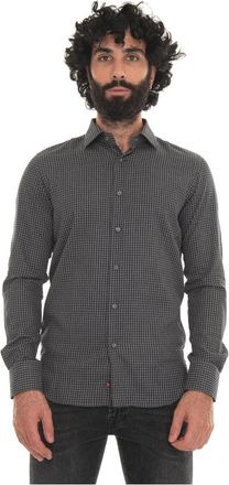 Carrel Italia Dress Neck Shirt - Heren - Casual Overhemden - Zwart - S - Katoen - Overhemden