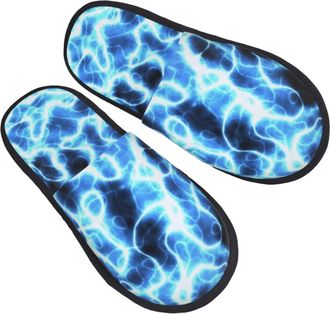 Generic Warm Slipper Abstract Light-Ning Bolt Home Slipper Classic Fluffy Slippers Comfortable Scuff Slippers For Bedroom Travel Party L
