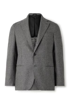 De Petrillo Napoli Slim-Fit Houndstooth Virgin Wool Suit Jacket