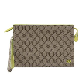 Gucci Pre-owned Gucci Small Bicolor GG Supreme Pouch Ladies 768255