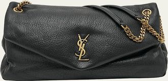 Saint Laurent Calypso Large YSL Shoulder Bag in Leather