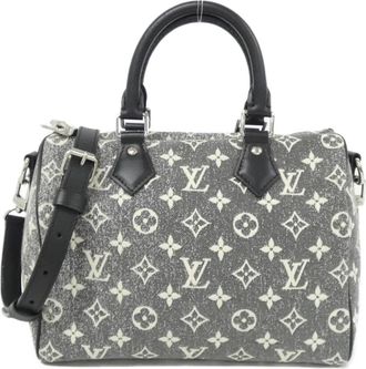 Louis Vuitton Black Gray White Canvas Boston Bag (Pre-Owned)