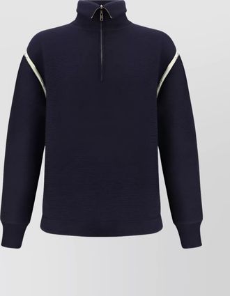 Maison Margiela wool ribbed high-neck half-zip sweatshirt