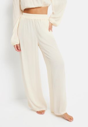 Lascana Schlupfhose LSCN BY LASCANA, Damen, Gr. 34, N-Gr, beige (creme), Cr&ecirc;pe, Obermaterial: 100% Viskose, unifarben, figurumspielend lang, Hosen Schlupfhose