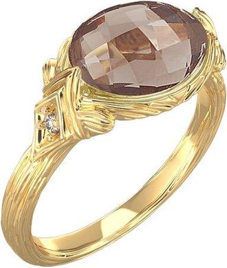 I.Reiss Company 14K 2.50 Ct. Tw. Diamond & Smokey Topaz Cocktail Ring