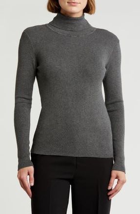 T Tahari Turtleneck Sweater in Cement Heather at Nordstrom Rack, Size X-Small