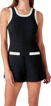 endless rose Contrast Romper In Black