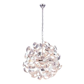 Netlighting Falla Ribbon Pendant Ceiling Light Chrome 4x E14 in Grey