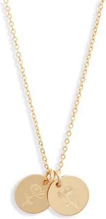 Set & Stones Lily Multi Birth Flower Necklace in Gold/2 Charms at Nordstrom