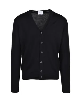 Dressism. Black Merino Wool Cardigan