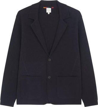Paul Smith Blazers, male, Blue, L, Knitted Navy Jacket