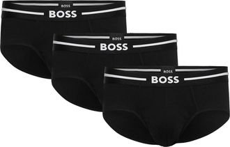 HUGO BOSS Herenslip met logo (Set van 3) (Zwart)