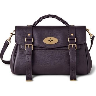Mulberry Alexa Leather Satchel in Deep Aubergine at Nordstrom