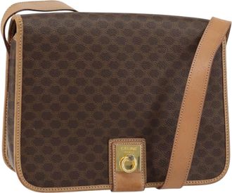 Celine Vintage Macadam Canvas Brown Canvas Backpack Bag (Pre-Owned)